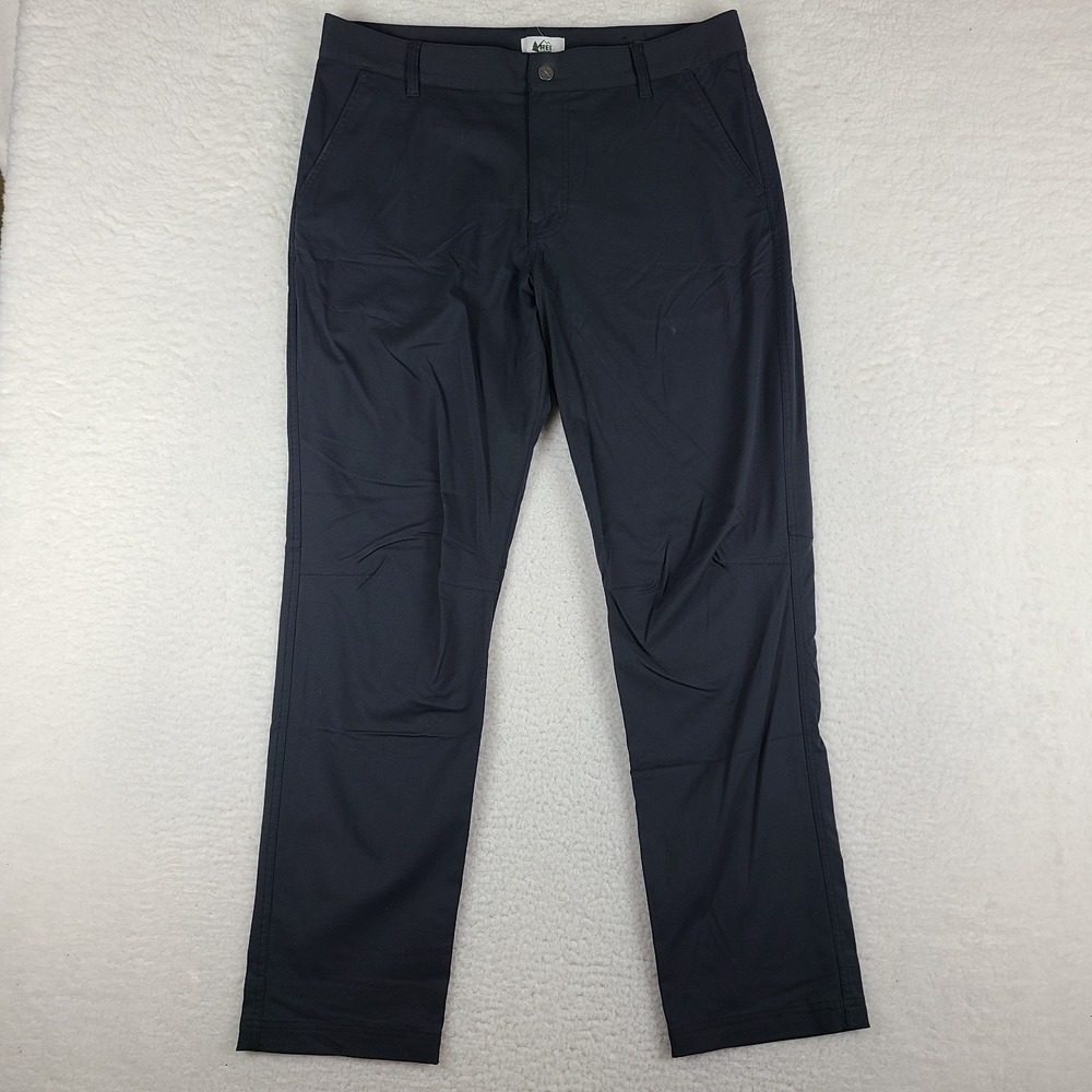 REI Coop‎ Pants Mens 36x32 Black Regular Fit Performance Tech Golf Chino*